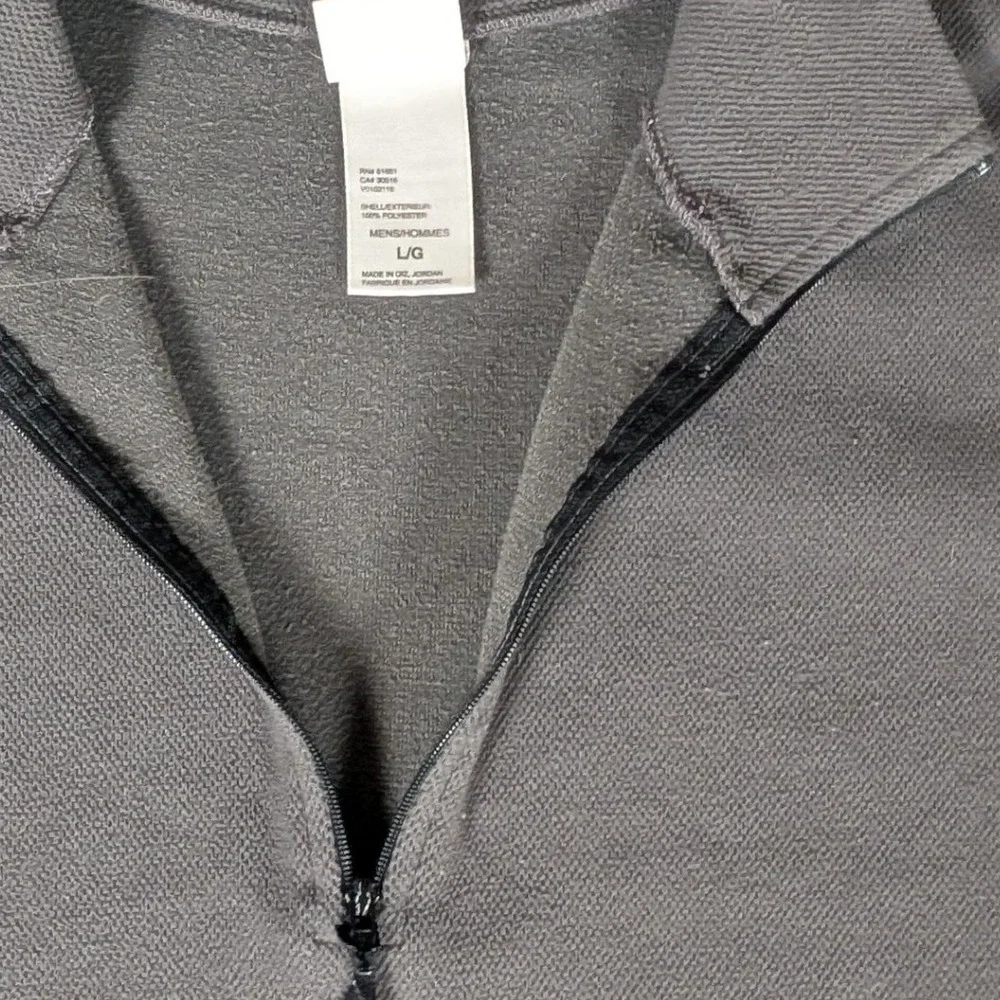 The North Face Mens Quarter Zip Pullover Charcoal Grey Fleece Mock Neck L/G 5151